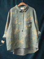 Seraphina™ | Blusa de Lino Atemporal con Estampado