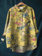 Seraphina™ | Blusa de Lino Atemporal con Estampado