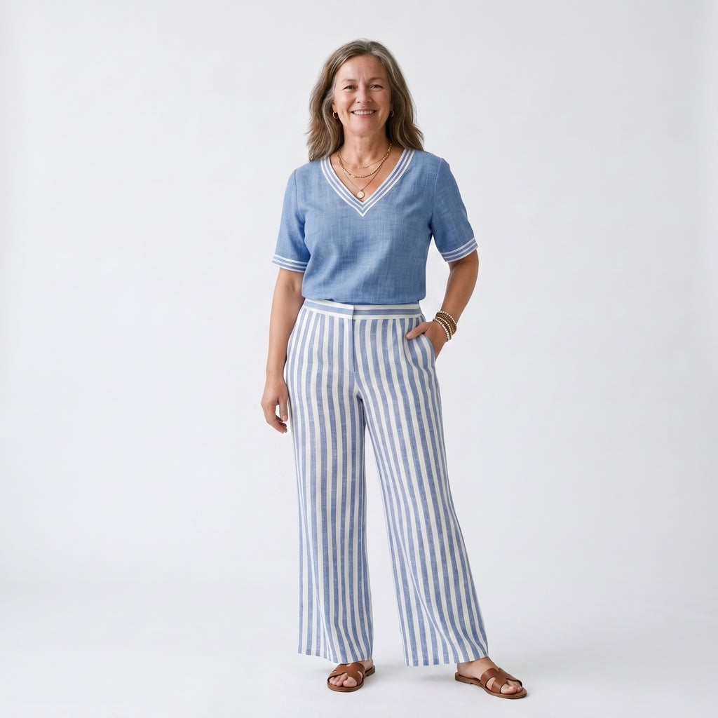 Conjunto de Lino Cómodo y Fluido para Mujer