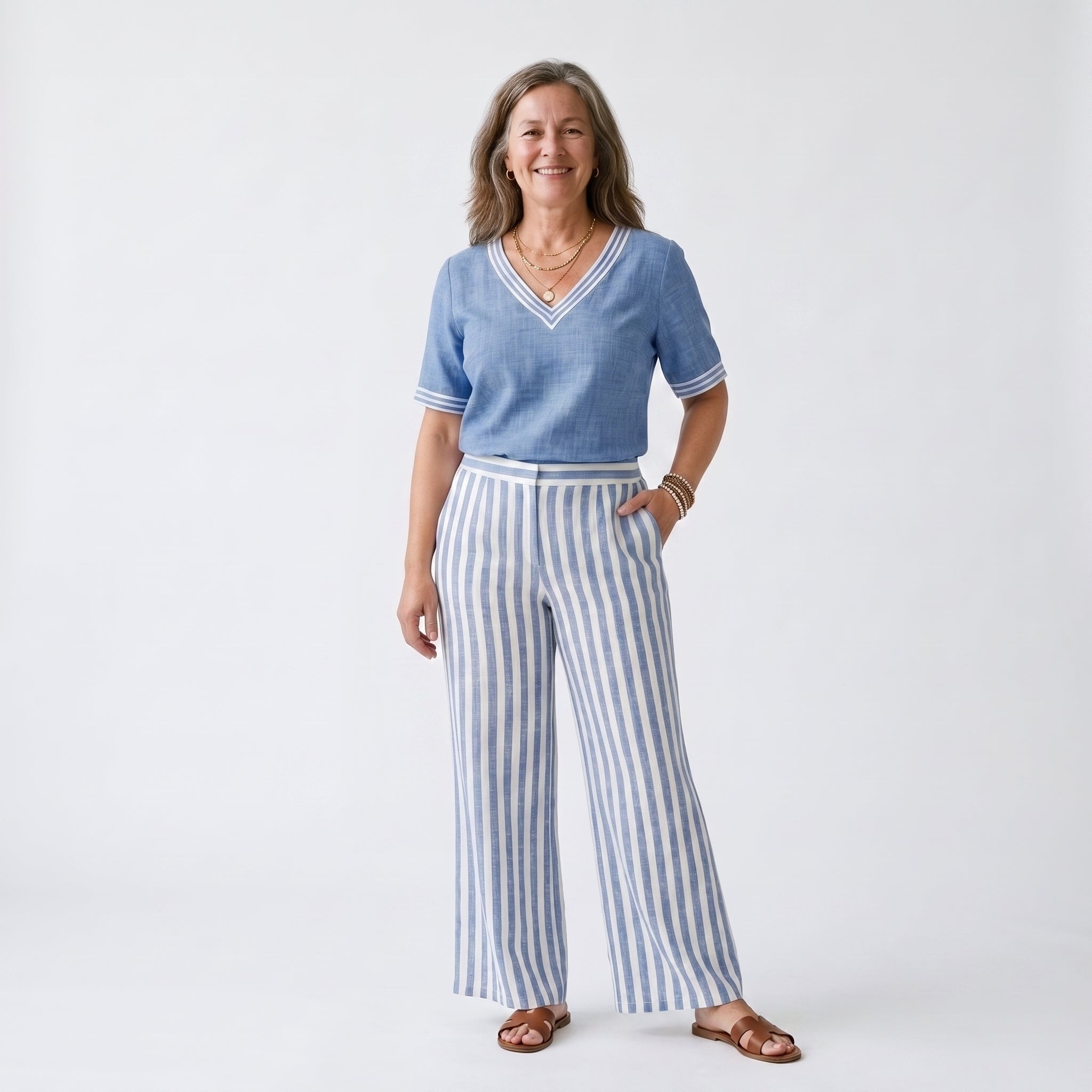 Conjunto de Lino Cómodo y Fluido para Mujer