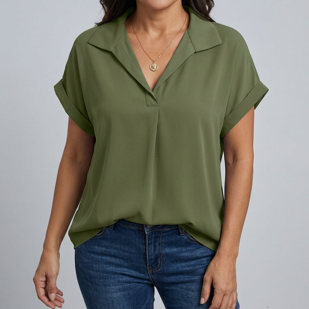 Sofía - Blusa Elegante de Manga Corta