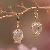 Pendientes de Zirconia Tulipán Blanco Vintage