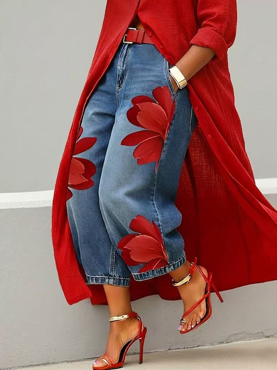 Sophia - Pantalones florales elegantes