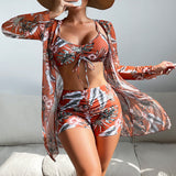 Laluna® | Conjunto de bikini de 3 piezas con estampado