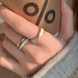 Set de Anillos Bicolor en Oro y Nácar