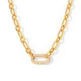 Conjunto de Joyas Cadena Eslabón Pavé | Oro