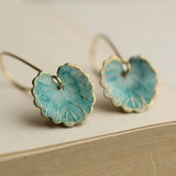 Pendientes vintage con forma de hoja azul