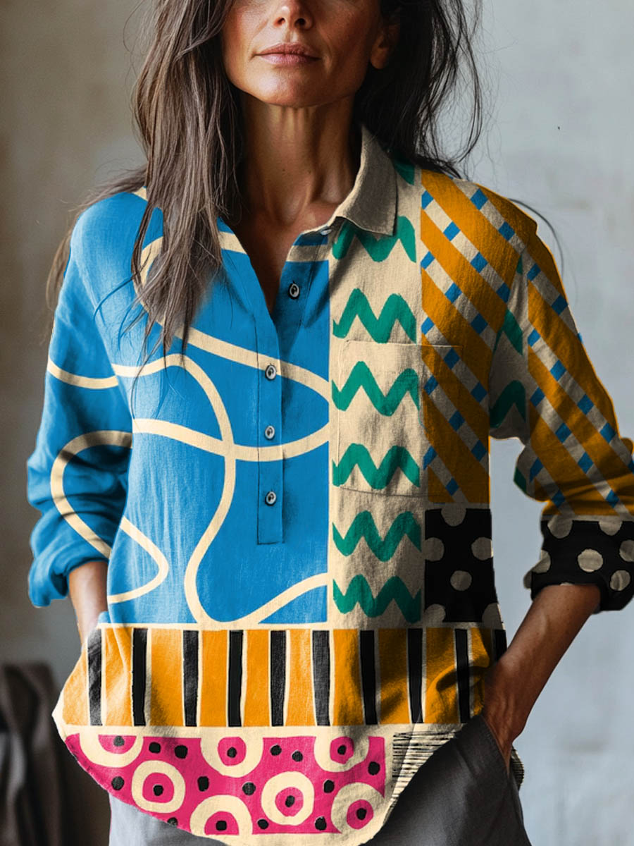 Viviana™ | Blusa de Lino Exclusiva con Motivo