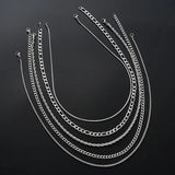 Conjunto de collares apilables de lujo en acero inoxidable trenzado