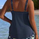 Laluna® | Tankini a Rayas con Short de Playa de Dos Piezas
