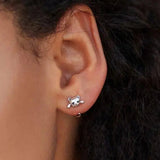 Pendientes de Gato Plateado