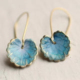 Pendientes vintage con forma de hoja azul