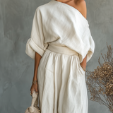 Conjunto de Lino Off-Shoulder