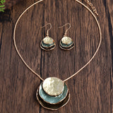 Conjunto Collar y Pendientes Boho Esmaltados Hecho A Mano