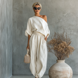 Conjunto de Lino Off-Shoulder