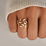 Anillo Hoja Dorada