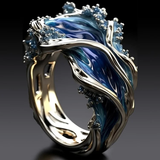 Anel Vintage Golden Ocean Wavy