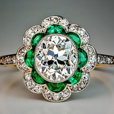 Anillo Vintage con Cristal Esmeralda