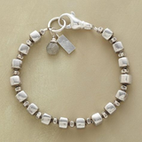 Pulsera de Cuentas Cubicas de Plata Vintage