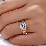 Anillo Vintage de Cristal en Oro y Plata