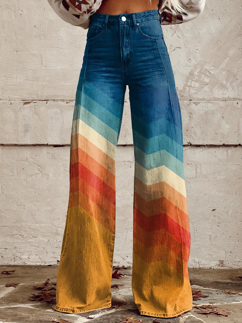 Léa - Elegante pantalón retro en zigzag