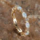 Anillo de Eternidad de Ópalo Dorado Vintage