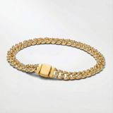 Pulsera cubana con moissanita