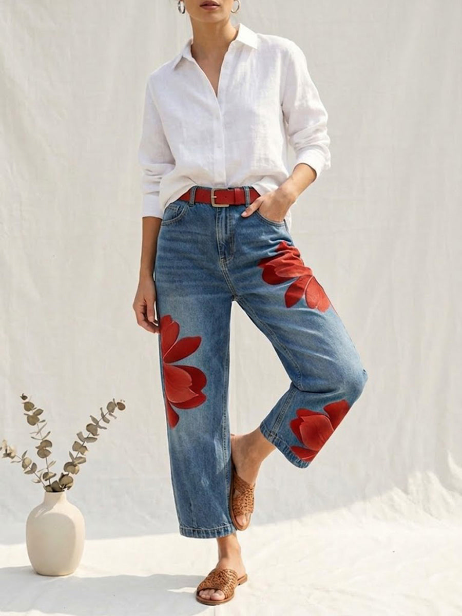 Sophia - Pantalones florales elegantes