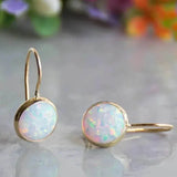 Pendientes de oro con piedra ópalo vintage