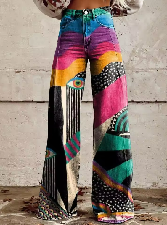 Talia - Pantalón Flare Boho Chic